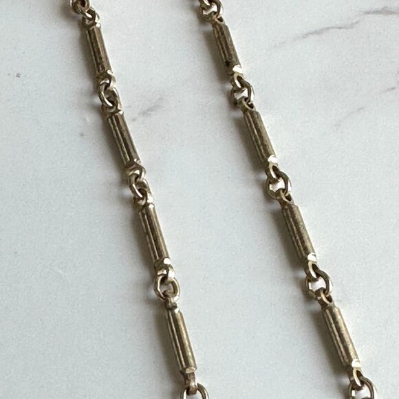 Vintage Gold Tone Link Bar Chain Necklace 15" - Picture 4 of 7